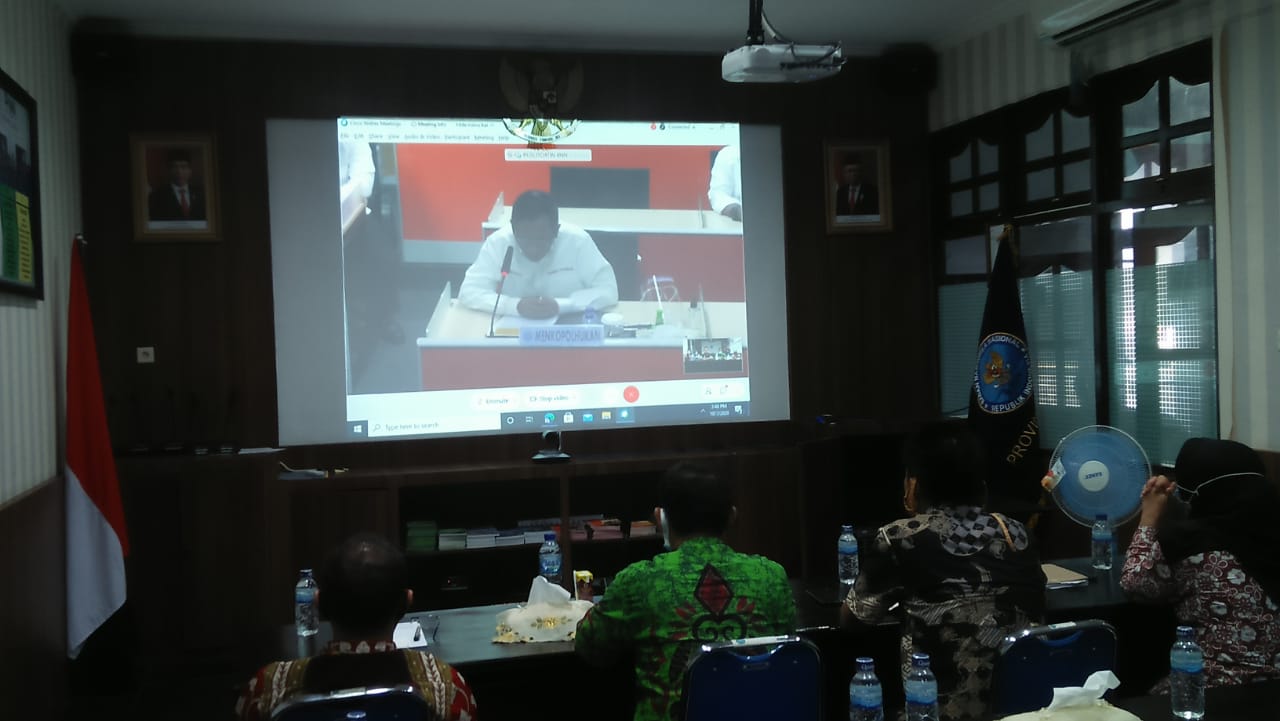 Kunjungan Kerja Menkopolhukam ke BNN RI yang disiarkan secara Virtual Kunjungan Kerja Menkopolhukam ke BNN RI yang disiarkan secara Virtual