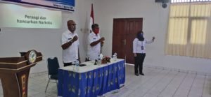 Sosialisasi mengenai Rehabilitasi, Pascarehabilitasi, dan Pemulihan Berbasis Masyarakat di Aula Diklat Kementrian Sosial Provinsi Papua