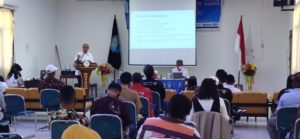 Sosialisasi mengenai Rehabilitasi, Pascarehabilitasi, dan Pemulihan Berbasis Masyarakat di Aula Diklat Kementrian Sosial Provinsi Papua