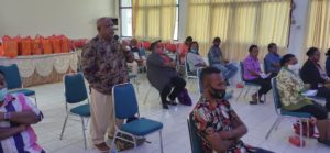 Sosialisasi mengenai Rehabilitasi, Pascarehabilitasi, dan Pemulihan Berbasis Masyarakat di Aula Diklat Kementrian Sosial Provinsi Papua