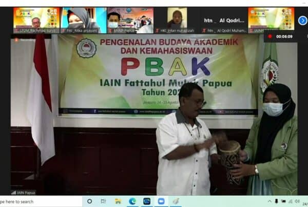 Diseminasi Informasi P4GN Melalui Aplikasi Zoom Meeting di pada kegiatan Pengenalan Budaya Akademik dan Kemahasiswaan (PBAK) IAIN Fattahul Muluk