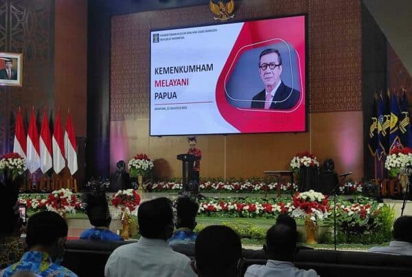 Kepala BNNP Papua Hadiri Kunker Menteri Hukum dan HAM Di Gedung Sasana Krida Kantor Gubernur Papua