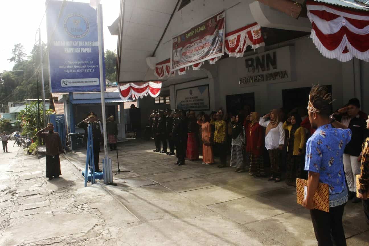 Upacara DIRGAHAYU REPUBLIK INDONESIA ke 78 dilingkungan BNNP Papua