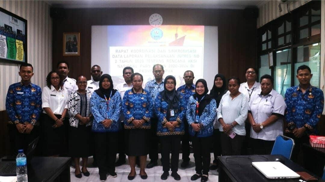 Koordinasi Dan Sinkronisasi Data Laporan Pelaksanaan INPRES No 2 Tahun 2020 Tentang Rencana Aksi Nasional P4gn Tahun 2020-2024 Di Provinsi Papua